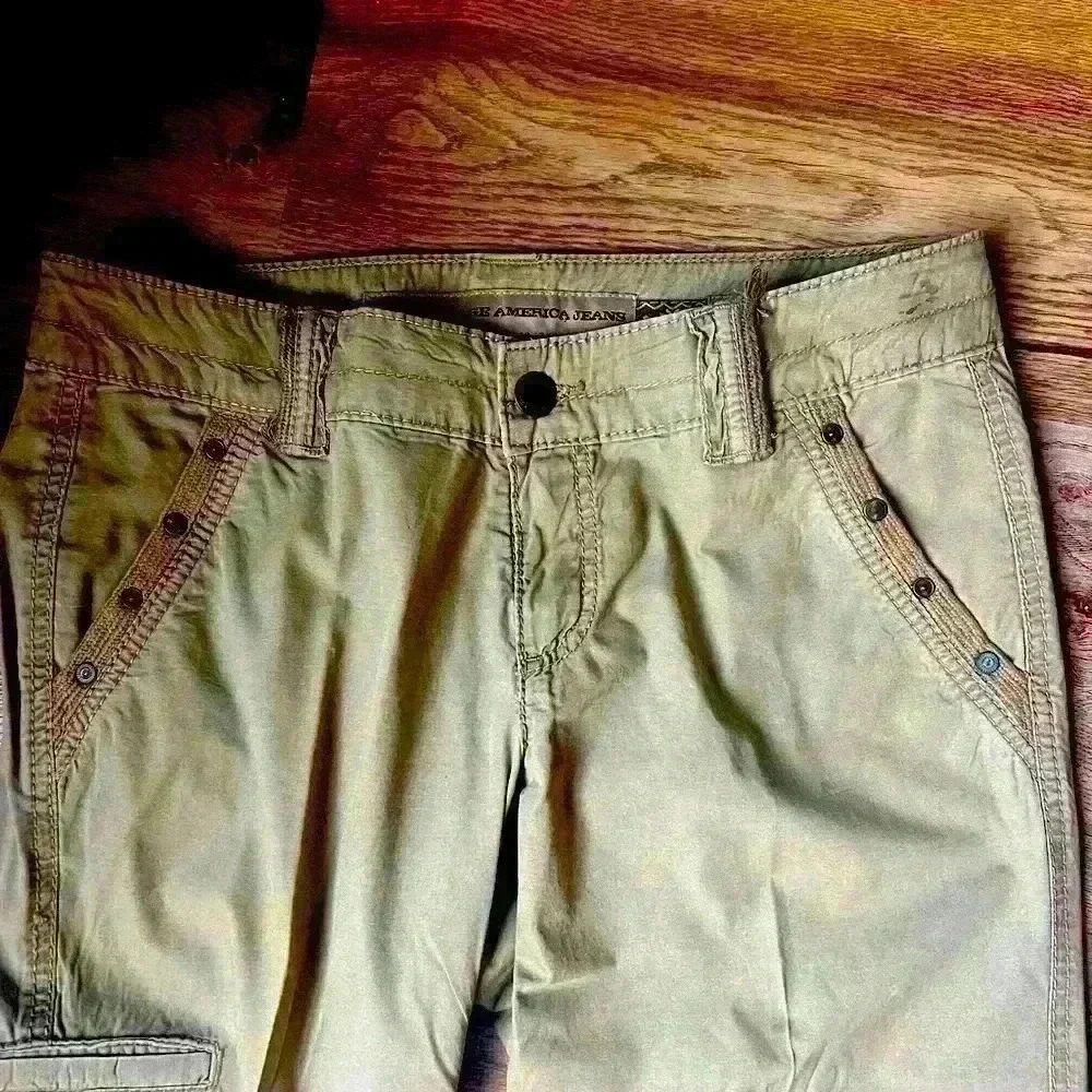 Vintage America Jeans Relaxed fit cargo style capri 6/27 ladies - Picture 5 of 11